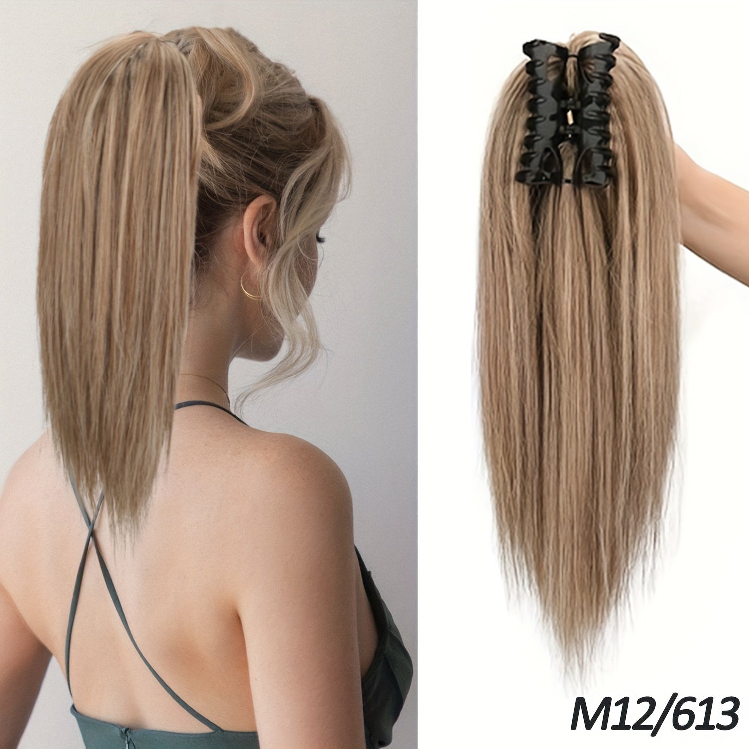 1pcs 40.64cm Messy Short Straight Ponytail Synthetic Claw Clip Ponytail Hair Extensions Claw Clip Messy Hair Bun Hairpiece For Women Hair Accessories Halloween Christmas