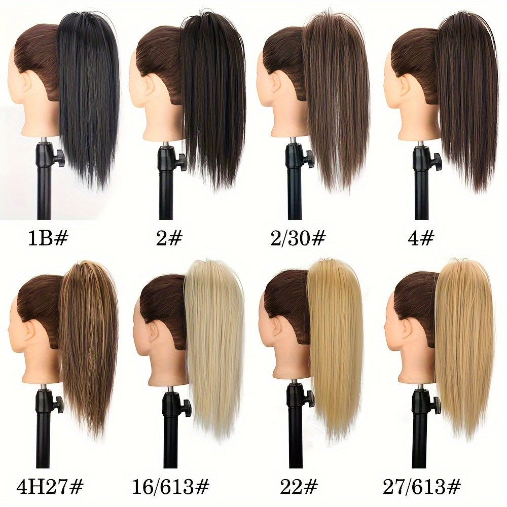 1pcs 40.64cm Messy Short Straight Ponytail Synthetic Claw Clip Ponytail Hair Extensions Claw Clip Messy Hair Bun Hairpiece For Women Hair Accessories Halloween Christmas