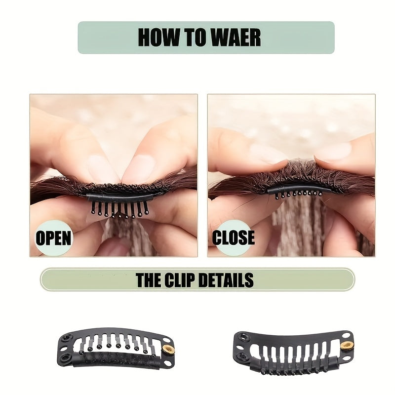3D Clip-In Bangs Hair Extensions for Women - Straight Hair Topper for Thinning Hair & Hair Loss - Natural Look, Easy Application, Versatile Styling Options, Secure Clips for Asian Women, Natural Appearance