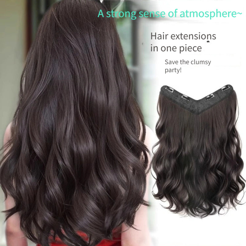 18-Inch Loose Curly Hair Extensions for Women - Invisible, Seamless, Volumizing Clip-Ins, Natural Black, One-Piece Design for Effortless Length & Volume