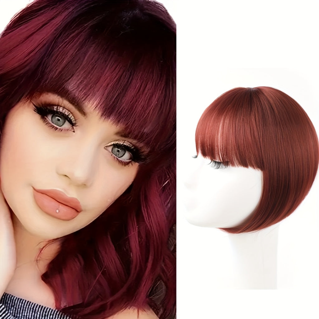 3D Clip-In Bangs Hair Extensions for Women - Straight Hair Topper for Thinning Hair & Hair Loss - Natural Look, Easy Application, Versatile Styling Options, Secure Clips for Asian Women, Natural Appearance