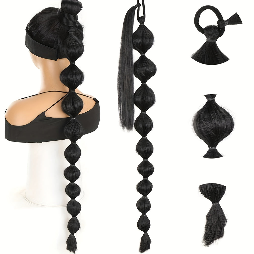 Maotou Braided Hair Extensions with Highlighted Bubble Braid and Lantern Braid