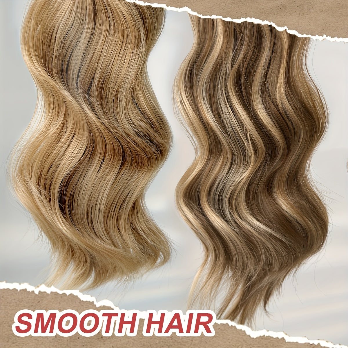 Clip Style Golden Ponytail Extension Wrap - Dark Brown Body Wave Synthetic Hair, 35.56 cm Heat-Resistant Hard Hairpiece for Women & Girls, Daily Use Ponytail Wrap for Volume & Texture, Ponytail Hair Extensions, Secure Clip Attachment