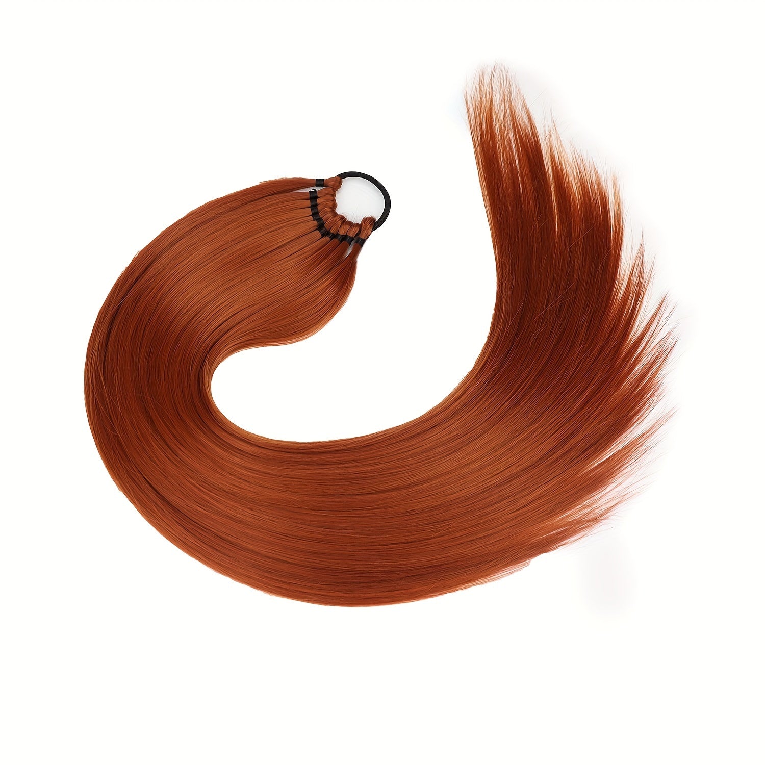 Long Straight Synthetic Hair Extensions - Elastic Ponytail with Hair Ties for Daily Use - Elegant Hair Accessories